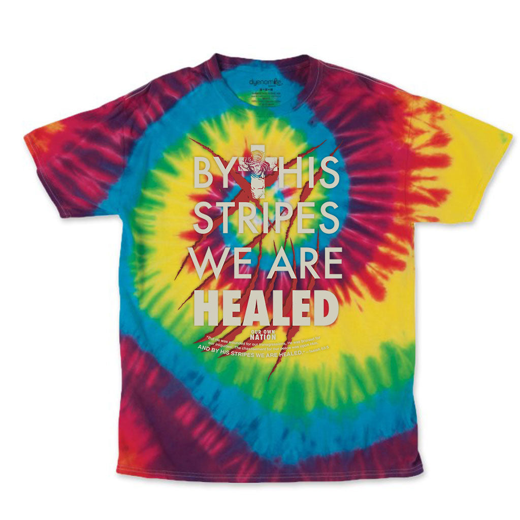 By His Stripes Rainbow Tie Dye T-Shirt