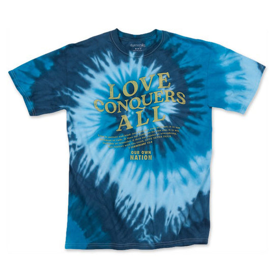 Love Conquers ALL Blue Tie Dye T-Shirt