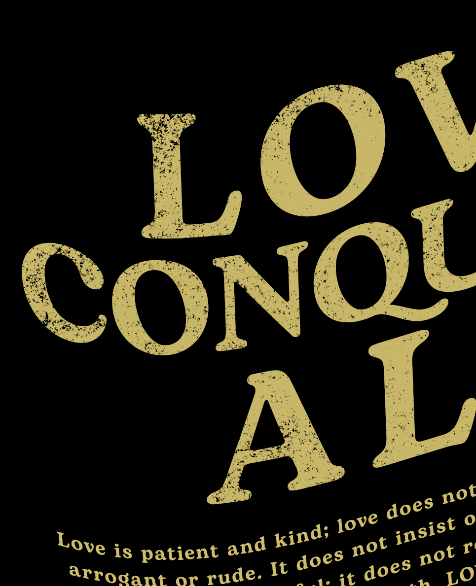 Love Conquers ALL Racerback